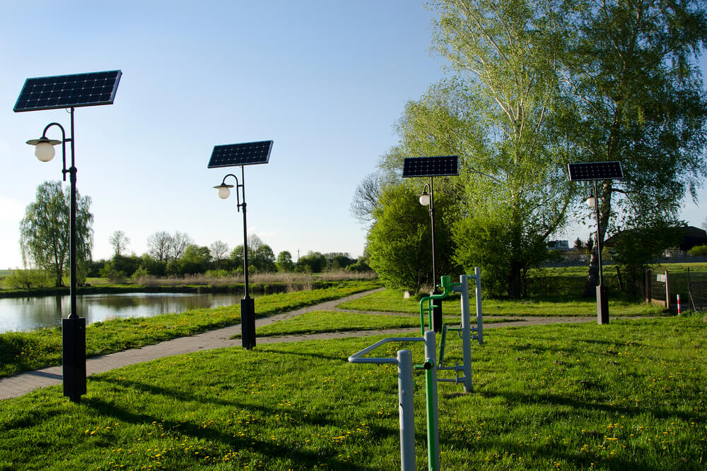  poste solar em parques
